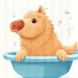 Illustration of a pet being groomed