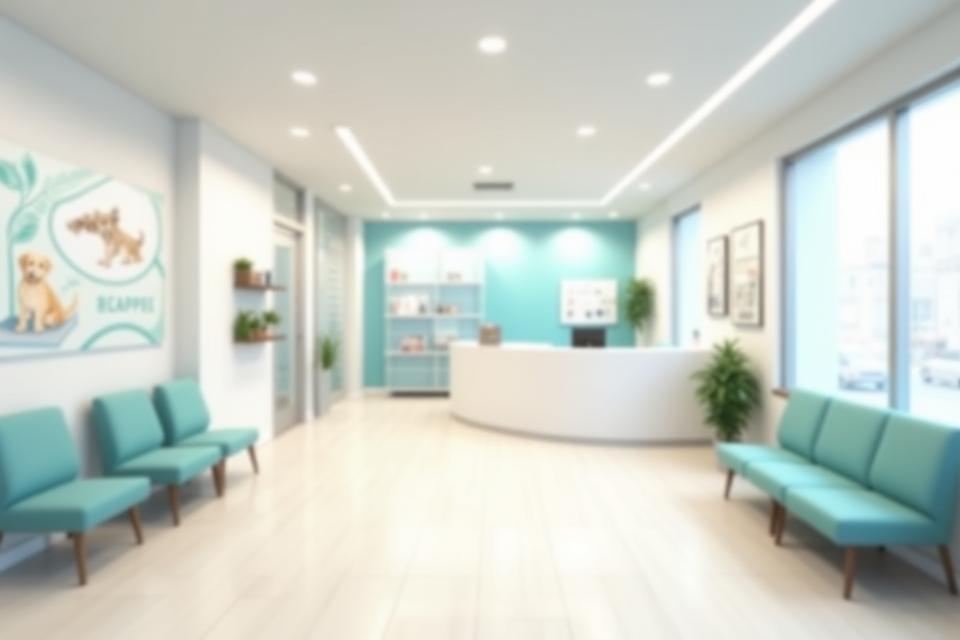 Interior view of Shanti Vets clinic reception and waiting area