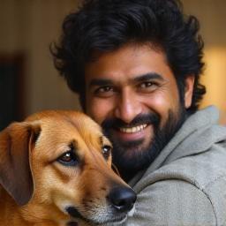 Anand Rao with his Indie dog, Sunny