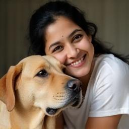 Priya Lakshmi with her Labrador, Buddy
